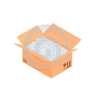 Filled Cardboard Box Composition