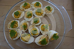 Filled eggs