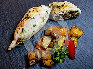 Filled octopus tubes