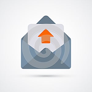Outbox mail trendy social symbol. Vector trendy colored illustration photo