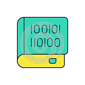 Filled outline Books about programming icon isolated on white background. Programming language concept. PHP, CSS, XML