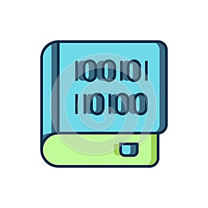 Filled outline Books about programming icon isolated on white background. Programming language concept. PHP, CSS, XML