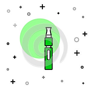 Filled outline Electronic cigarette icon isolated on white background. Vape smoking tool. Vaporizer Device. Vector
