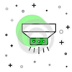 Filled outline Fire sprinkler system icon isolated on white background. Sprinkler, fire extinguisher solid icon. Vector