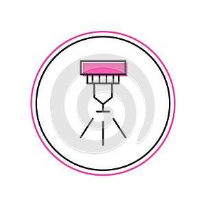 Filled outline Fire sprinkler system icon isolated on white background. Sprinkler, fire extinguisher solid icon. Vector