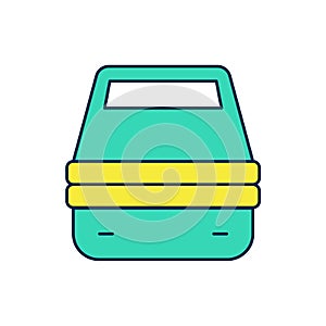 Filled outline Lunch box icon isolated on white background. Vector