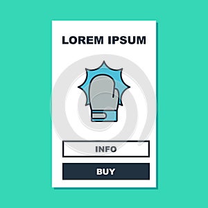 Filled outline Punch in boxing gloves icon isolated on turquoise background. Boxing gloves hitting together with