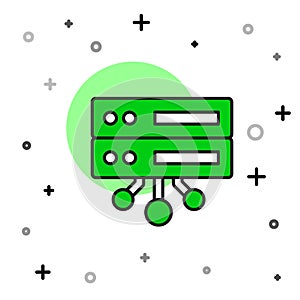 Filled outline Server, Data, Web Hosting icon isolated on white background. Vector