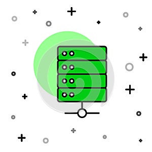 Filled outline Server, Data, Web Hosting icon isolated on white background. Vector