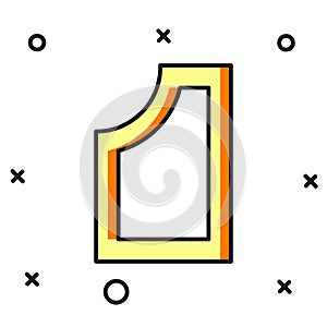 Filled outline Sewing pattern icon isolated on white background. Markings for sewing. Flat filled outline style with