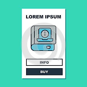 Filled outline User manual icon isolated on turquoise background. User guide book. Instruction sign. Read before use