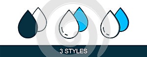 Filled outline Water drop icon isolated on white background. Vector photo