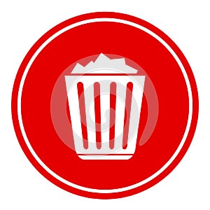 Filled recycle bin icon