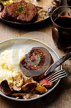 Fillet Mignon in Mushroom Wine Sauce