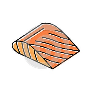 fillet salmon color icon vector illustration