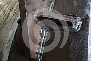 Fillet weld of pressure vessel carbon steel background