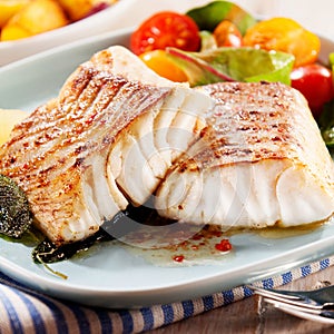 Fillets of savory marinated pollock