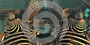 Filligree ornament-3D rendered abstract colorful virtual scene photo