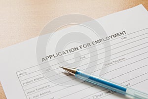 Filling for application for employment