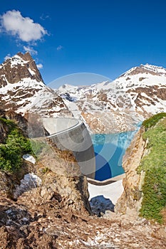 Filling the dam with water at spring