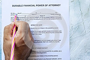 Filling durable financial Power of Attorney Form or POA document