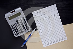 Filling the financial invoice photo