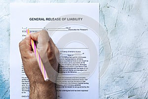 Filling General Release of Liability form