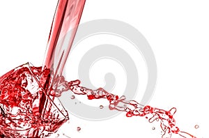 Filling glass with red fluid