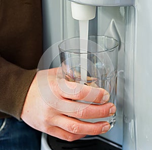 Filling Glass with Water from Dispenser