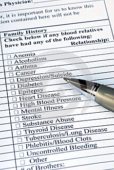 Filling the medical history questionnaire