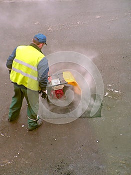Filling a pothole