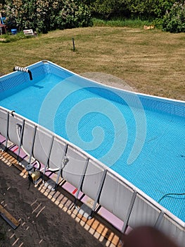 Filling and setting up the aboveground pool