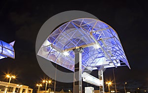 Filling station Gas station at night, Moscow, Russia