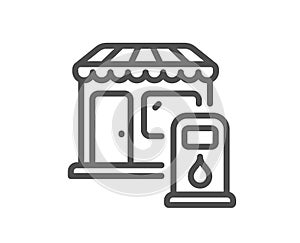 Filling station line icon. Petrol or gas station sign. Vector