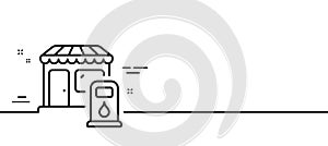 Filling station line icon. Petrol or gas station sign. Vector