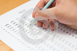 Filling test score sheet