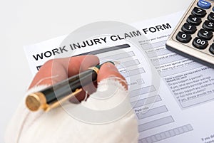 Filling up injury claim form