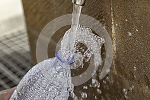 Filling water bottle