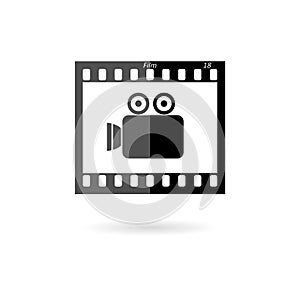 Film camera icon isolated on white background