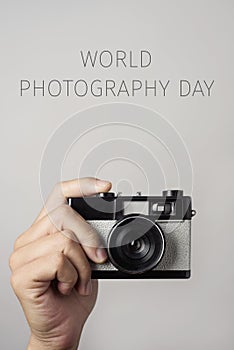 Film camera and text world photography day