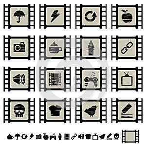 Film cell icons set 2