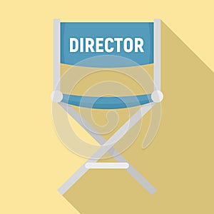 Film director chair icon, flat style