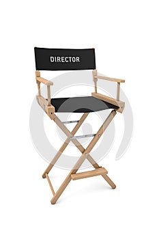 Film director`s chair isolated on white. 3D rendering