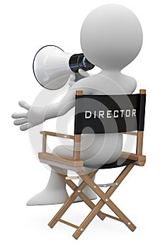 Film director sitting in a chair