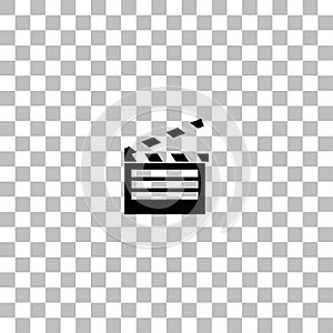 Film flap icon flat