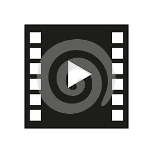 Film icon. Movie, Play video icon. Vector illustration. stock image.