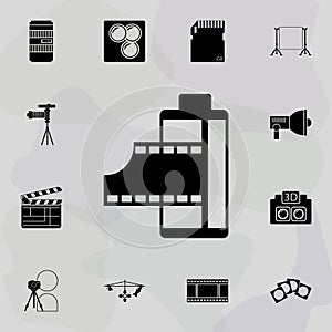 film icon. Universal set of equipment photography for website design and development, app development