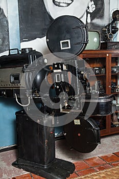 Film industry; old film projector film