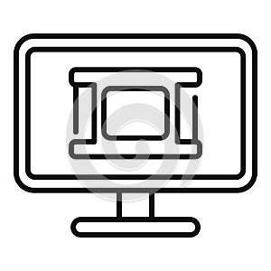 Film monitor icon outline vector. Cinema video