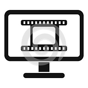 Film monitor icon simple vector. Cinema video